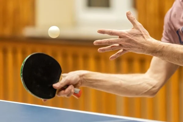 table tennis player action